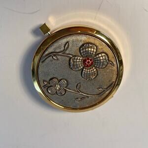 TOVA Beverly Hills Vintage Solid Perfume Compact 1980s Jeweled  Signed GUC